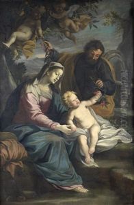 The Rest On The Flight Into Egypt by Ippolito Scarsella (see Scarsellino)