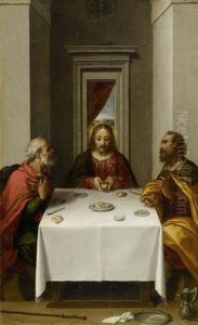 Gastmahl In Emmaus by Ippolito Scarsella (see Scarsellino)