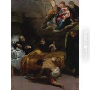 Death Of Saint Dominic With The Virgin And Other Saints by Ippolito Scarsella (see Scarsellino)