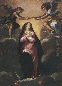 The Virgin Crowned By Angels by Ippolito Scarsella (see Scarsellino)