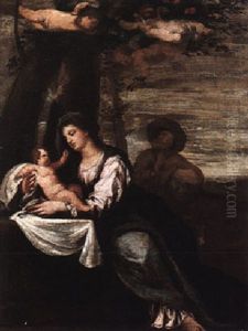 The Rest On The Flight Into Egypt by Ippolito Scarsella (see Scarsellino)