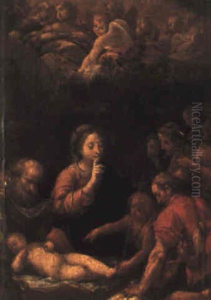 The Adoration Of The Shepherds by Ippolito Scarsella (see Scarsellino)