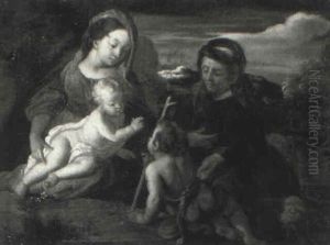 The Madonna And Child With The Infant St. John The Baptist And St. Elizabeth by Ippolito Scarsella (see Scarsellino)