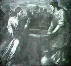 Le Christ Et Marie-madeleine Au Puit by Ippolito Scarsella (see Scarsellino)