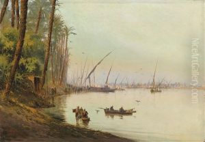 Reges Treiben Am Ufer Des Nils