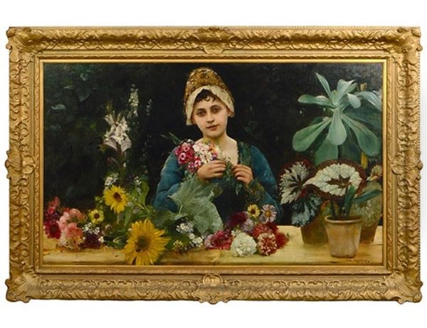 A Young Beauty With Flowers - view 1