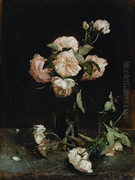 Rosa Rosenbouquet In Einer Vase - view 1