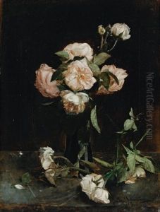 Rosa Rosenbouquet In Einer Vase Rosa Rosenbouquet In Einer Vase