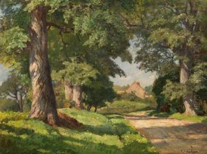 Sommerlandschaft Mit Allee by Therese Schachner