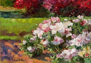 Bluhende Blumen Im Garten by Therese Schachner