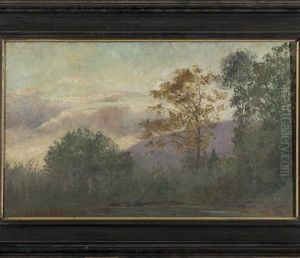 Landscape With Snow Covered Mountains by Karl Martin Schade