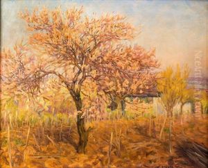 Pfirsichbaume In Den Grinzinger Weingarten by Karl Martin Schade
