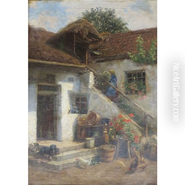 Farmhouse Yard And Landscape Study : A Double-sided Work - view 1
