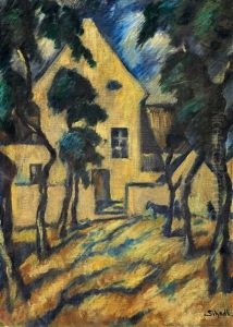 House With Trees by Janos Schadl
