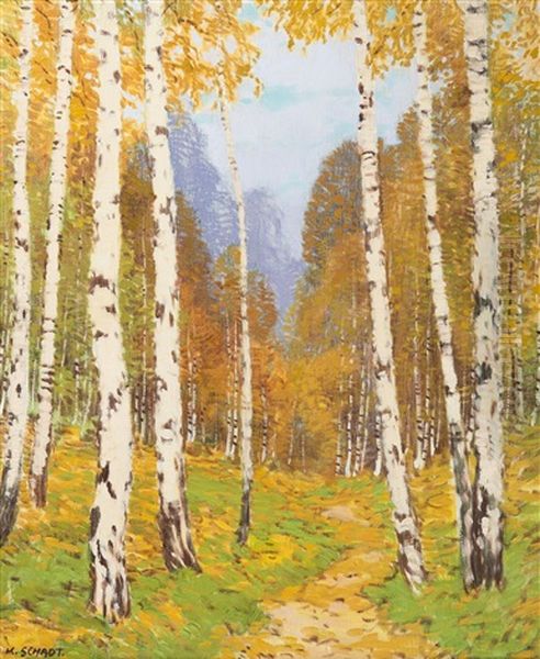 Birch Grove In Autumn - view 1