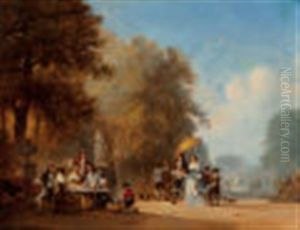 Fete Galante by Hendrik Frans (Henri) Schaefels