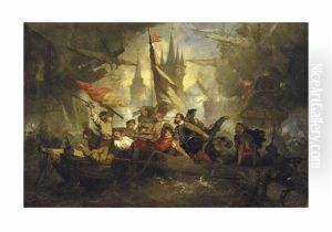 Scene De Bataille Navale