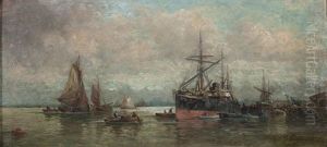 Bateaux Au Port by Hendrik Frans (Henri) Schaefels