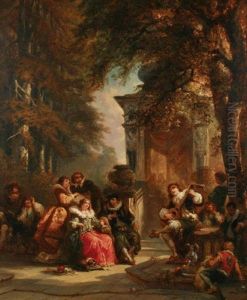 Garden Party by Hendrik Frans (Henri) Schaefels