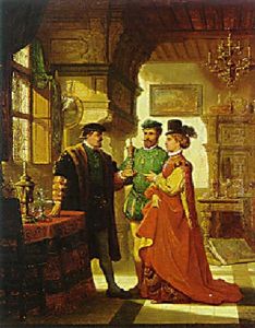 An Elegant Couple In An Antique Shop by Hendrik Frans (Henri) Schaefels