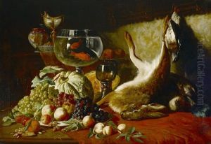 A Still Life With Fruit, Goldfish And Dead Hare
