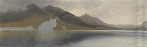 Moody Weather Over The Schafberg by August Schaefer von Wienwald