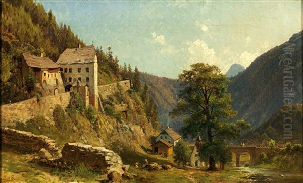 The Old Road From Nassereith To Reutte With Decorative Figures - view 1