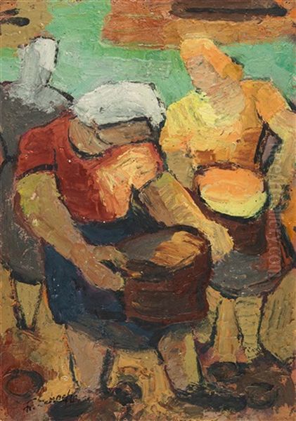 Two Women With Buckets - view 1
