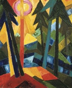 Wald Mit Sonne by Fritz Schaefler