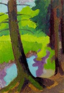 Baum Am Flus by Fritz Schaefler