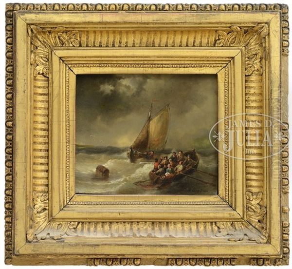 Marine Scene Figures In A Row Boat - view 1