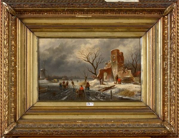 Paysage Hivernal Aux Patineurs - view 1