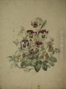 Lot De 12 Etudes De Fleurs by Pierre Bourgogne