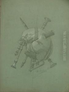 Lot De 4 Etudes Diverses by Pierre Bourgogne