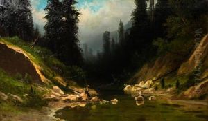 San Lorenzo Creek, Santa Cruz, Mountains by Frederick Ferdinand Schafer
