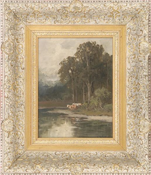 Cattle By The River's Edge - view 1