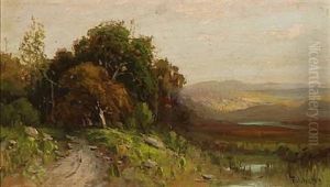 Cloudy Summer Landscape by Frederick Ferdinand Schafer