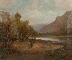 Native American River Encampment by Frederick Ferdinand Schafer