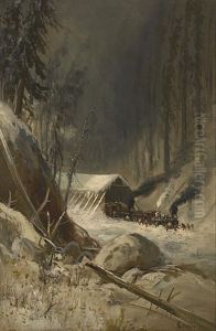 After A Snowstorm In The Sierra Nevada Mountains Near Summit Station, Central Pacific Railroad