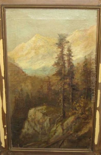 Snow Capped Mountain Scene - view 1