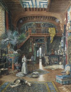 Sarah Bernhardt Sculptant Dans Son Atelier, Rue Fortuny by Marie Desire Bourgoin