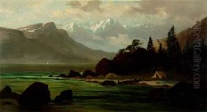 The Straits Of San Juan De Luca And The Olympic Mountains by Frederick Ferdinand Schafer