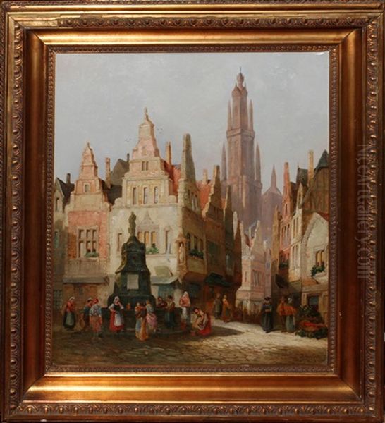 Village Setting With Figures - view 1