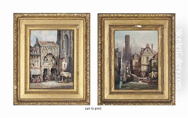 The Old Gateway, Huy, Belgium And Bruges, Belgium (pair) - view 1