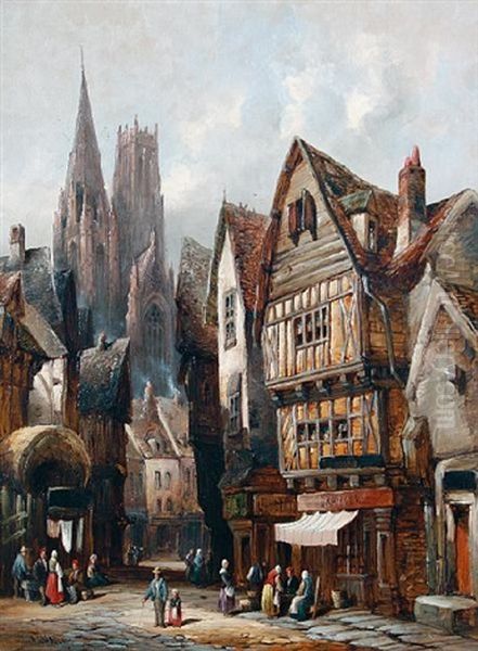 A Continental Town Scene - view 1