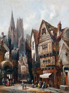 A Continental Town Scene