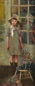 Fillette Aux Poupees by Claude Charles Bourgonnier