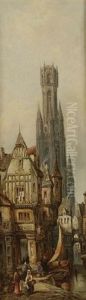 A Set Of Three Continental City Views by Henry Thomas Schafer