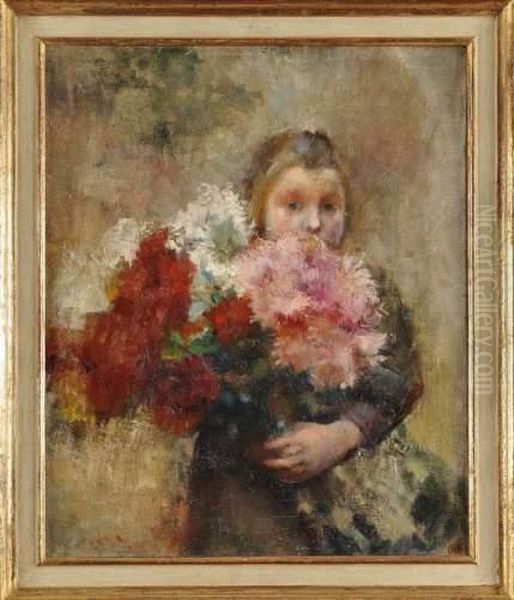 Jeune Fille Au Bouquet De Fleurs - view 1