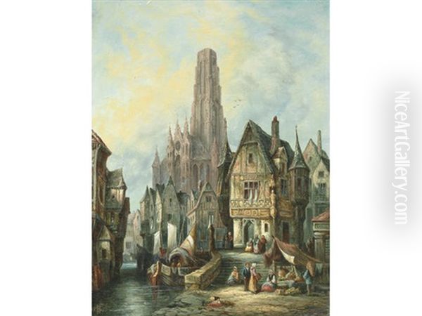 Townscapes From The Low Countries (pair) - view 1